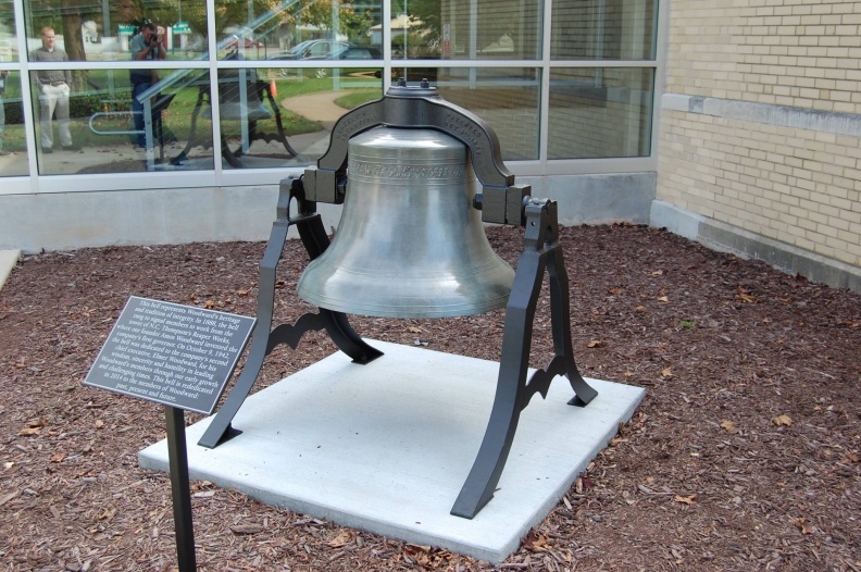 The N.C. Thompson's Reaper Works Bell from the building down in the water power district in